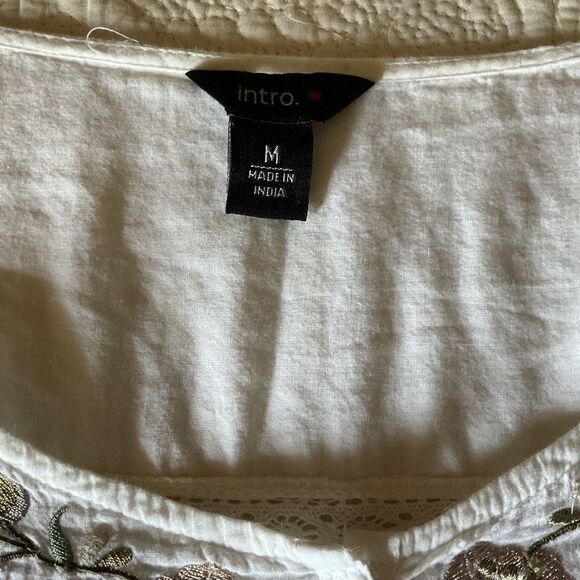 Summer WHITE EMBROIDERED WOMAN TUNIC/BEACH COVER UP SIZE M - Picture 8 of 11